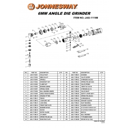 Szlifierka pneumatyczna kątowa 6mm JAG-1115M Jonnesway