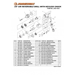 Wiertarka pneumatyczna 1800 obrotów/min. z uchwytem samozaciskowym JAD-1025 Jonnesway