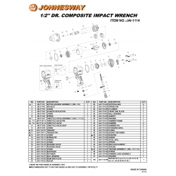 Pierścień zabezpieczający klucza pneumatycznego udarowego 1/2'' 1356Nm JAI-1114-36 Jonnesway