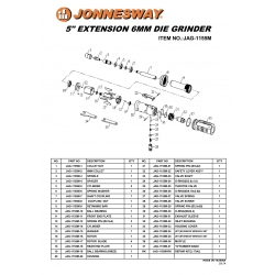 Szlifierka pneumatyczna prosta długa 6mm JAG-1155M Jonnesway