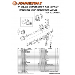 Klucz pneumatyczny udarowy 1'' długi 2712Nm JAI-1138L Jonnesway