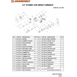 Klucz pneumatyczny udarowy 1/2'' krótki 570Nm JAI-1024 Jonnesway