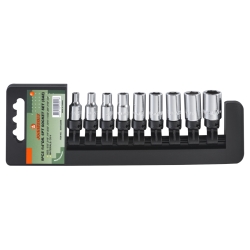 S05H2209S  Zestaw 9szt. nasadek 1/4" 6-kątnych calowych