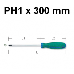 Wkrętak krzyżakowy bardzo długi PH1 x 300mm D71P1300 Jonnesway