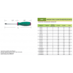 Wkrętak TORX T9 x 60mm D71T9 Jonnesway