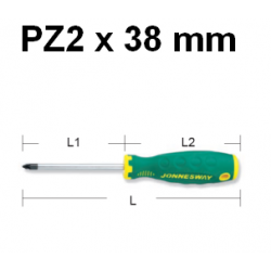 Wkrętak krzyżakowy PZ2 x 38mm D71Z238 Jonnesway