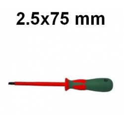 Wkrętak izolowany płaski 2.5 x 75mm DV13S275 Jonnesway