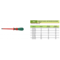 Wkrętak izolowany płaski 2.5 x 75mm DV13S275 Jonnesway