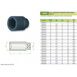 Nasadka udarowa długa 1'' 21mm S03AD8121 Jonnesway