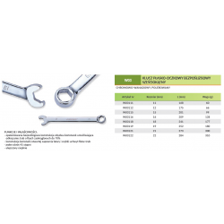 Klucz płasko-oczkowy bezpoślizgowy 6-kątny 16mm W03116