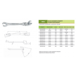 Klucz oczkowy otwarty płasko-przegubowy 15mm W24A11515 Jonnesway