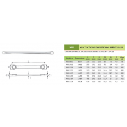 Klucz oczkowy dwustronny bardzo długi 13 x 15mm W611315 Jonnesway