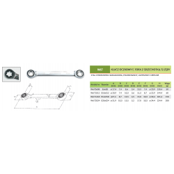 Klucz oczkowy z grzechotką 72 zęby E20 x E24 W672024 Jonnesway