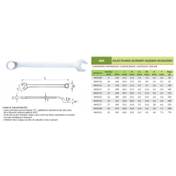 Klucz płasko-oczkowy głęboko odsadzony 13mm W69113 Jonnesway