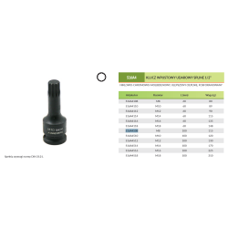 Bit udarowy SPLINE M8 x 100mm z nasadką 1/2'' S16A4508 Jonnesway