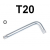 Klucz wpustowy TORX gięty T20 H07ST20 Jonnesway