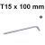 Klucz wpustowy TORX gięty bardzo długi z otworem T15 x 100mm H08ST15100 Jonnesway