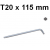 Klucz wpustowy TORX gięty bardzo długi z otworem T20 x 115mm H08ST20115 Jonnesway