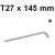 Klucz wpustowy TORX gięty bardzo długi z otworem T27 x 145mm H08ST27145 Jonnesway