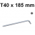 Klucz wpustowy TORX gięty bardzo długi z otworem T40 x 185mm H08ST40185 Jonnesway