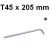 Klucz wpustowy TORX gięty bardzo długi z otworem T45 x 205mm H08ST45205 Jonnesway