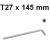 Klucz wpustowy TORX gięty bardzo długi T27 x 145mm H12S27145 Jonnesway