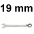Klucz płasko-oczkowy z grzechotką 90 zębów L-P 19mm W106119 Jonnesway