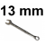 Klucz płasko-oczkowy 6-kątny długi 13mm W264113 Jonnesway