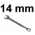 Klucz płasko-oczkowy 6-kątny długi 14mm W264114 Jonnesway