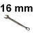 Klucz płasko-oczkowy 6-kątny długi 16mm W264116 Jonnesway