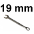 Klucz płasko-oczkowy 6-kątny długi 19mm W264119 Jonnesway