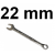 Klucz płasko-oczkowy 6-kątny długi 22mm W264122 Jonnesway
