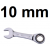 Klucz płasko-oczkowy krótki z grzechotką 72 zęby 10mm W51110 Jonnesway